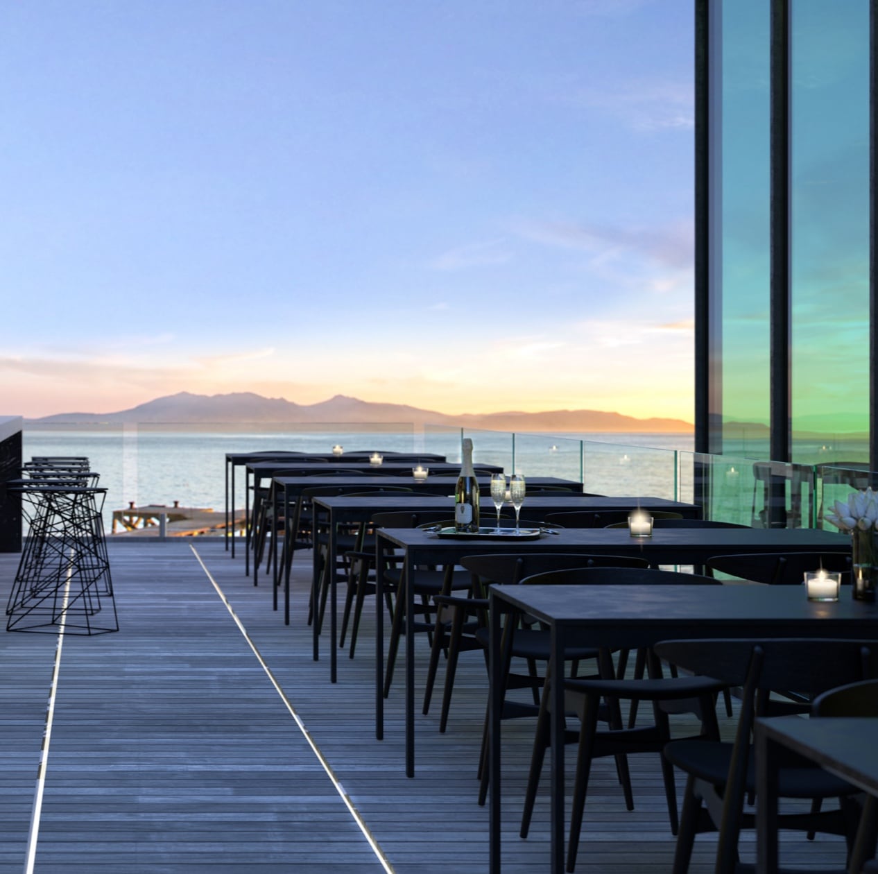 Dachterrasse mit elektrischer Heizung