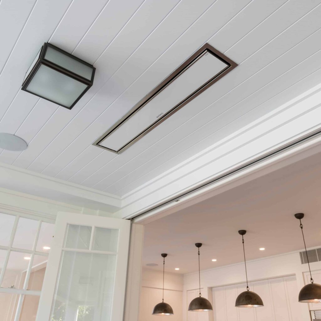 Ceiling Patio Heater - Platinum Electric Recessed in White